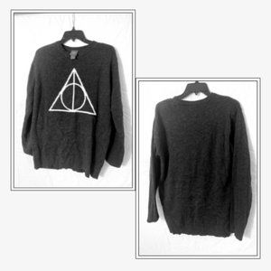 Harry Potter Deathly Hallows Sweater Pullover Size L Large HP Sign